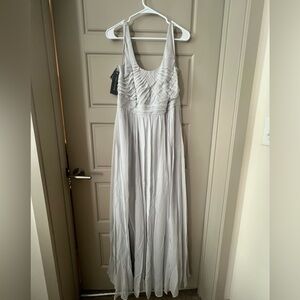 Ann Taylor Light Gray Silk Gown